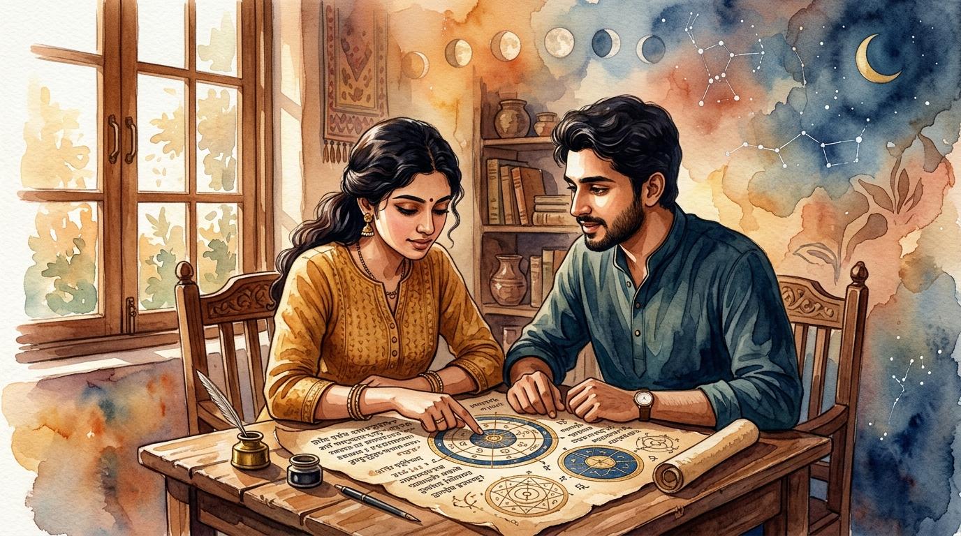 Marriage compatibility and relationship guidance illustration
